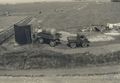 LKW sammeln Meerwasser bei Utlandshörn (um 1950).