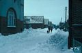 Blick von der Osterstraße in die verschneite Baumstraße - Aufnahme vom 18. Februar 1977.